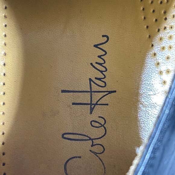 Cole Haan Eaton Mens Size 12 M Dress Shoes Leather Oxford Black Apron Square Toe - Picture 11 of 11